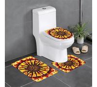 chenfandi Turning The Flame - Juego de 3 alfombrillas de baño suaves, absorbentes, antideslizantes, adecuadas para baños, inodoros, etc.