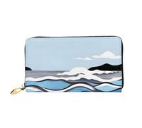 chenfandi Waves Lapping At The Rocks - Cartera con cremallera, organizador de tarjetas múltiples, gran capacidad, 7.48 x 4.13 pulgadas (aprox. 19 x 10.5 cm), Black, Talla única