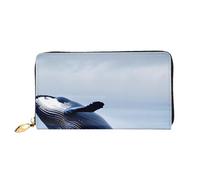 chenfandi Whales At Sea - Cartera con cremallera, organizador de tarjetas múltiples, gran capacidad, 7.48 x 4.13 pulgadas (aprox. 19 x 10.5 cm), Black, Talla única