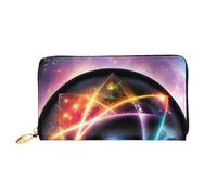 chenfandi Wonderful Universe - Cartera con cremallera, organizador de múltiples tarjetas, gran capacidad, 7.48 x 4.13 pulgadas (aprox. 19 x 10.5 cm), Black, Talla única