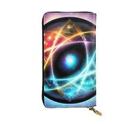 chenfandi Wonderful Universe - Cartera con cremallera para mujer, cartera larga para mujer, cartera organizadora de múltiples tarjetas y cartera de mano, Black, Talla única