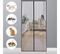 CHENG Cortina Mosquitera para Puertas 150x220cm, Mosquitera Magnética para Puertas, Protección contra Insectos, Circulacion de Aire, Bueno para Niños y Perros - Negro