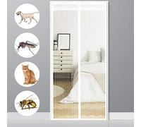 CHENG Mosquitera Puerta 135x205cm, Pantalla MagnéTica, Cortina de Fibra de Vidrio de Primera Calidad, Velcro Adhesiva, Bueno para Niños y Perros Negro