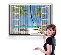CHENG Mosquiteras para Puertas magneticas 90x150cm Cortina Magnética para Puerta, Cerrado automáticamente Plegable Fácil de Instalar, para Ventanas Batientes - Negro