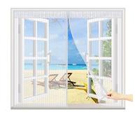 CHENG Mosquiteras para Ventanas magneticas 105x105cm, Mosquitera Puertas, Protección contra Insectos Fácil de Instalar, para Ventana Correderas - Blanco