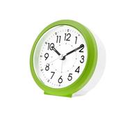 CHENGAIJIAN Despertador Reloj Despertador de Escritorio, Reloj de Asiento Que Brilla en la Oscuridad, silencioso, Alarma for Dormitorio, Uso for Estudiantes, Despierta a los Dioses(Green/White)