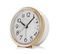 CHENGAIJIAN Despertador Reloj Despertador de Escritorio, Reloj de Asiento Que Brilla en la Oscuridad, silencioso, Alarma for Dormitorio, Uso for Estudiantes, Despierta a los Dioses(Gold/White)
