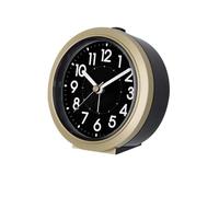 CHENGAIJIAN Despertador Reloj Despertador de Escritorio, Reloj de Asiento Que Brilla en la Oscuridad, silencioso, Alarma for Dormitorio, Uso for Estudiantes, Despierta a los Dioses(Gold/Black)