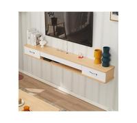 CHENGAIJIAN Soporte de TV Flotante Mueble de TV Flotante de Madera Maciza, Mueble de TV de Pared for Espacios pequeños, diseño Moderno y Estrecho.(Raw Wood)