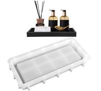 CHENGCKJ Molde de silicona con borde, bandeja grande para rectángulos, bandeja de silicona, plato de resina, molde de fundición, rectángulos, bandeja de frutas, joyas, platos, moldes de fundición para