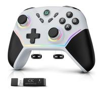 CHENGDAO Controlador Inalámbrico 2.4G para PC/Windows (10/11), Compatible con Switch/OLED/Lite/Android, Joysticks de Efecto Hall, Iluminación RGB, Batería Larga de 1200mAh