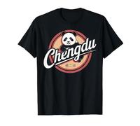 Chengdu Ciudad de Viajes Explore Las montañas Panda Camiseta gráfica económica, Hombre, Negro, XL