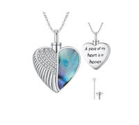 CHENGHONG Ashes Jewellery - Collar de plata de ley 925 con colgante de ala de ángel de oro rosa para cenizas, recuerdo, joyería de cremación para cenizas, regalos de memoria para mamá, papá, mujeres y