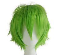 chenghuax Moda Corta Spiky Cayered Anime Cosplay Peluca Halloween Navidad Carnaval Dress Up Pretend Play Party Pelucas Completas para Mujeres Hombres (Negro) (Color : Green)