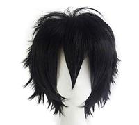 chenghuax Moda Corta Spiky Cayered Anime Cosplay Peluca Halloween Navidad Carnaval Dress Up Pretend Play Party Pelucas Completas para Mujeres Hombres (Negro) (Color : Black)