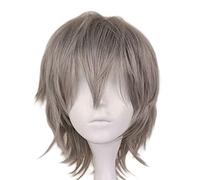 chenghuax Moda Corta Spiky Cayered Anime Cosplay Peluca Halloween Navidad Carnaval Dress Up Pretend Play Party Pelucas Completas para Mujeres Hombres (Negro) (Color : Silvery Gray)