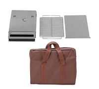 Chenglanhsjg Brasero para Acampar, Diseño Plegable de una Pieza, Entrada de Aire, Acero Inoxidable, Cenicero extraíble, Interruptor Giratorio, Brasero portátil para Exteriores