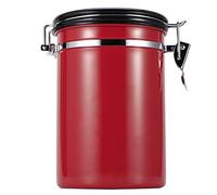Chenglanhsjg Tanque sellado de acero inoxidable, recipiente de almacenamiento de té en grano de café a prueba de humedad con válvula de evacuación de aire (Roja)