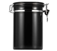 Chenglanhsjg Tanque sellado de acero inoxidable, recipiente de almacenamiento de té en grano de café a prueba de humedad con válvula de evacuación de aire (Negra)