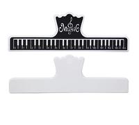 chengong Soporte de página de música a Prueba de Agua, Clip de Marcador de música Ligero, bajo de Guitarra para Pastillas caseras de Bricolaje(Black)