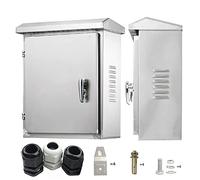 CHENGPI 201 Armario Electrico de acero inoxidable, Caja de Distribución Eléctrica impermeable Exterior, Caja Cuadro Electrico de pared, Armario de Contadores con cerradura 50 * 40 * 16cm