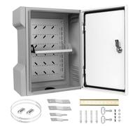 CHENGPI Armario de Distribución de Acero Inoxidable Caja Industrial, Caja de Conexiones Interior Impermeable con Cerradura de Llave, Caja de Distribución Industrial - 400x350x150MM