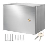 CHENGPI Armario Electrico de Acero Inoxidable 304, Caja Distribucion Electrica con Cerradura, Caja Cuadro Electrico Exterior Impermeable 250 * 200 * 140MM