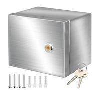 CHENGPI Armario Electrico de Acero Inoxidable 304, Caja Distribucion Electrica con Cerradura, Caja Cuadro Electrico Exterior Impermeable 200 * 200 * 140MM