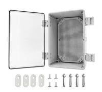 CHENGPI Armario Eléctrico Exterior, Cajas Eléctricas Exteriores Impermeables, IP65 Caja Eléctrica Montada En La Pared Con Tapa Transparente, Carcasa De Plástico ABS Con Cerradura, 400x300x170MM