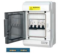 CHENGPI Caja de Distribución, Cuadro Electrico Premontado con 2P Interruptor de Fuga 40A 30mA y Disyuntor de AC, Barras Colectoras Se Puede Utilizar Para El Cableado de 4 Módulos Conjunto de Circuitos