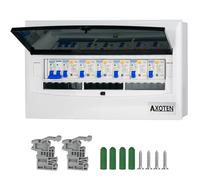 CHENGPI Caja de distribución incorporada con Disyuntor Miniatura AC 2P e Interruptor Diferencial 1P+ N, Caja de Distribución con Barra de Tierra Cero Para Cableado- 18 Módulos