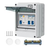 CHENGPI Caja de fusibles, IP65, distribuidor pequeño, caja de distribución para casa/oficina/centro comercial, disyuntor de 40 A, interruptor de aire 10 A+16 A/5 módulos