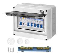 CHENGPI Caja de fusibles, IP65, distribuidor pequeño, caja de distribución para casa/oficina/centro comercial, disyuntor de 63 A, interruptor de aire + 2 módulos 10A+16A+20A+32A/8