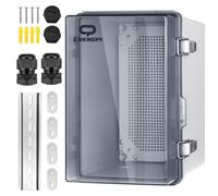 CHENGPI Caja Distribución Eléctrica IP65, Caja de Empalmes Eléctricos ABS, Caja de Plástico de Bricolaje, 200x300x170MM