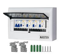 CHENGPI Caja Distribución Montada Superficie montada en Superficie con Disyuntor Miniatura AC 2P e Interruptor Diferencial 1P+ N, Caja de Distribución con Barra de Tierra Cero Para Cableado 12 Módulos