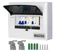 CHENGPI Caja Distribución Montada Superficie montada en Superficie con Disyuntor Miniatura AC 2P e Interruptor Diferencial 1P+ N, Caja de Distribución con Barra de Tierra Cero Para Cableado 8 Módulos