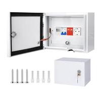 CHENGPI Caja Electrica con Protector de Fuga 2P 32A y Toma 250V/16A, Caja de Distribución con Micrómetro 220V 5(60) A y Protección Contra Sobretensiones 2P 400V 20~40kA para Cableado - 8 Módulos