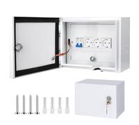 CHENGPI Caja Electrica de Superficie con Protector de Fuga 2P 32A y 2 * Tomas de Corriente 250V/16A, Caja de Distribución con Protección Contra Sobretensiones 2P 400V 20~40kA para Cableado - 8 Módulos