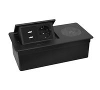 Chengpi Enchufe empotrado con carga inalámbrica, regleta con enchufes retráctiles y USB, ahorro de espacio para cocina, oficina y encimera