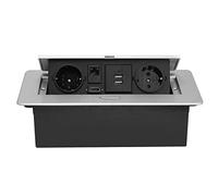 CHENGPI Regleta de Enchufes, Enchufe Multiple Retractible para Escritorio con 2 Enchufes EU,Regletas Enchufes con Puertos USB,TD HDMI Interface Network