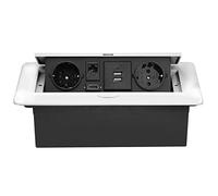 CHENGPI Regleta de Enchufes, Enchufe Multiple Retractible para Escritorio con 2 Enchufes EU,Regletas Enchufes con Puertos USB,TD HDMI Interface Network