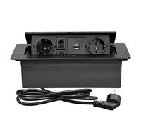 CHENGPI Regleta de Enchufes, Enchufe Multiple Retractible para Escritorio con 2 Enchufes EU,Regletas Enchufes con Puertos USB,TD HDMI Interface Network