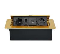 CHENGPI Regleta de Enchufes, Enchufe Multiple Retractible para Escritorio con 2 Enchufes EU,Regletas Enchufes con Puertos USB,TD HDMI Interface Network