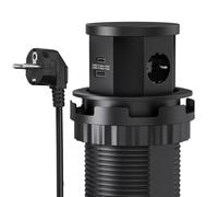 CHENGPI Regleta Empotrable de Corriente Empotrada Tipo Elevador con Carga Inalámbrica, Regleta de Enchufes Empotrada con Tomas de Corriente, USB, Tipo C, Enchufe Escritorio para Cocina, Oficina