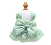 chengshao Primavera Verano Mascota Perro Vestido de Princesa Falda con Lazo Grande for Perros pequeños Gatos Schnauzer Shih Tzu Ropa for Cachorros(Green,L-Suit 3.5-4.5kg)