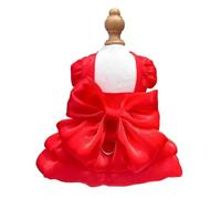 chengshao Primavera Verano Mascota Perro Vestido de Princesa Falda con Lazo Grande for Perros pequeños Gatos Schnauzer Shih Tzu Ropa for Cachorros(Red,M-Suit 2.5-3.5kg)