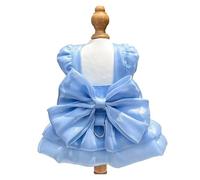 chengshao Primavera Verano Mascota Perro Vestido de Princesa Falda con Lazo Grande for Perros pequeños Gatos Schnauzer Shih Tzu Ropa for Cachorros(Blue,M-Suit 2.5-3.5kg)