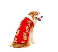 chengshao Ropa de Invierno for Cachorros XS-9XL a la Moda, suéter con patrón Oso Bonito for Perros, Chaleco cálido Lana, Suministros for Mascotas, Regalo Año Nuevo Pitbull(Red,5XL)