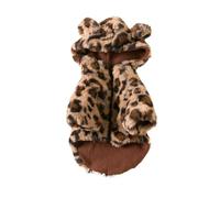 chengshao Ropa de Lana for Mascotas, otoño e Invierno, con Estampado Leopardo, Abrigo Grueso for Perros, método Cubo, Peluche Schnitzer, Ropa for pequeños, medianos y Gatos Sombrero(Coffee,M)