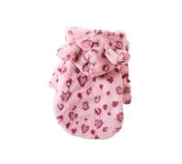 chengshao Ropa de Lana for Mascotas, otoño e Invierno, con Estampado Leopardo, Abrigo Grueso for Perros, método Cubo, Peluche Schnitzer, Ropa for pequeños, medianos y Gatos Sombrero(Pink,XL)